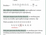 Średnia arytmetyczna i mediana - notatka