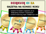 Zakończenie koniec roku / wakacje – GAZETKA / dekoracja do sali, świetlicy, biblioteki, na korytarz // podziękowanie