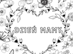 Dzień Mamy, kartka składana do pokolorowania dla mamy, kolorowanka XXL