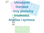 Układanki do nauki czytania - edukacja językowa Montessori, poziom różowy, niebieski i zielony