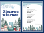 ZIMOWE WIERSZE – zima - biblioteka – świetlica – WIERSZE – GAZETKA – wersja 1