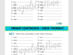 Present Continuous - Check yourself! - dodawanie ING - czasowniki - karta pracy - kartkówka - dla początkujących