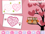 Walentynki Zestaw zadań. Puzzle. Szlaczki. Obliczenia. Labirynty. Girlanda