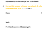 Kartkówka/ karta pracy RUCH JEDNOSTAJNY PRZYSPIESZONY
