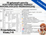 OCENA EFEKTYWNOŚCI POMOCY PSYCHOLOGICZNO-PEDAGOGICZNEJ 50 gotowych wzorów Przedszkole Klasy 1-8