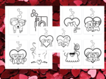 Walentynki- kolorowanki