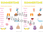Wakacyjny zestaw zadań/ Summer holidays / karta pracy/ zadania/ słownictwo/ Klasy 1-3/ SP 1-3/ Lato / Wakacje / Dzieci/ Gotowa lekcja