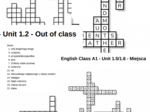English Class A1 – Unit 1 – krzyżówki – Rodzina/Out of class/Kraje i narodowości/Miejsca