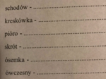Pisownia wyrazów z ó i u. Sprawdzian ortograficzny/karta pracy