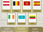 Karty obrazkowe - flagi Europy - litery pisane