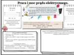 Praca i moc prądu elektrycznego - fizyka SP (karta pracy, 2 strony A4 dla ucznia i nauczyciela)