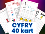 CYFRY 0-9 - ZESTAW - liczby, liczenie, pisanie, poznawanie, grafomotoryka, rozpoznawanie, motoryka mała, karty pracy, zerówka, klasa 1