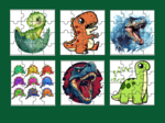 DZIEŃ DINOZAURA – PUZZLE – 26 obrazków – ćwiczenia redakcyjne