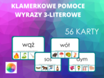 KLAMERKOWE POMOCE WYRAZY 3-LITEROWE 56 KART