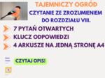 Tajemniczy ogród - czytanie ze zrozumieniem, rozdział VIII. Gil wskazał drogę. #tajemniczyogród #egzaminósmoklasisty #lekturyobowiązkowej + KLUCZ ODPOWIEDZI!!!