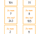 Karty typu kto ma, ja mam - gra matematyczna (dzielenie)