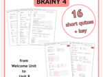 Brainy 4 - kartkówki od działu Welcome Unit do działu 8