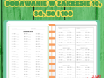 PONAD 2000 DZIAŁAŃ NA DODAWANIE W ZAKRESIE 10, 30, 50 I 100