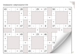 Liczby niewiadome w matematycznych krzyżówkach, dodawanie i odejmowanie w zakresie 0-99