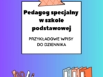 Pedagog specjalny w szkole podstawowej – przykładowe wpisy do dziennika
