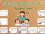 Gazetka z życzeniami na Dzień Nauczyciela| Zestaw zawiera duży plakat| Format A 4 i mniejszy