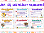 Gazetka szkolna- Jak się uczyć, żeby się nauczyć?- Napis + 9 kolorowych kart A4- całoroczna