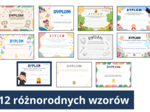 🎓 Zestaw 12 Dyplomów Gratulacyjnych dla Uczniów – PDF A5 do Druku! / Zakończenie roku szkolnego/wkładka do książki