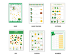 Saint Patrick for Preschoolers - Święty Patryk dla przedszkolaków - zestaw kart pracy słownictwo, sudoku, gra I Spy, labirynt, liczenie do 10, wzory, what comes next, dodatkowo karty obrazkowe