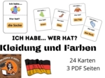 Ja mam... Kto ma? Ubrania i kolory / Ich habe... Wer hat? Kledung und Farben