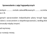 Sprawozdanie logopeda
