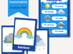 Pogoda FISZKI. Nauka Nazw Zjawisk Pogodowych po angielsku. 9 Kart PDF