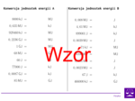 Konwersja jednostek energii | matematyka | 26 kolumn