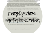 Pozytywizm - Karta kontrolna