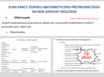 PLAN PRACY ZESPOŁU MATEMATYCZNO - PRZYRODNICZEGO / DOCX do EDYCJI - uniwersalny dla Szkoły Podstawowej i Szkoły Średniej