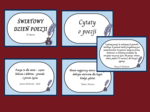 ŚWIATOWY DZIEŃ POEZJI – cytaty – gazetka – 21 str. – fiszki – wersja 4