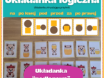Układanka logiczna - przyimki - Dzień Misia