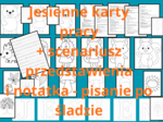 36 jesiennych kart pracy - grafomotoryka, terapia ręki + scenariusz jesiennego przedstawienia i notatka o jesieni do pisania po śladach
