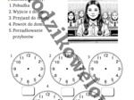 Czas i zegar- czytanie ze zrozumieniem, uzupełnianie