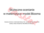 Skuteczne ocenianie w matematyce: model Blooma