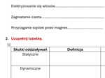 Karta pracy/kartkówka Wzajemne oddziaływanie ciał.