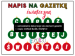 Napis CORAZ BLIŻEJ ŚWIĘTA! //gazetka // Boże Narodzenie