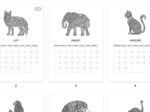 Kalendarz na rok 2024 - do kolorowania, zwierzęta
