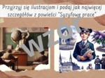 "Syzyfowe prace" kreatywna kartkówka z treści lektury