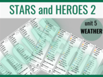 Stars and Heroes 2 unit 2 WEATHER– zakładki do książki