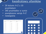 Kwadrat i pierwiastek kwadratowy ułamków | matematyka | 26 kolumn
