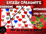Walentynkowe wyzwanie. Liczby całkowite (dodawanie lub mnożenie). DARMOWE