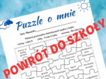 Puzzle o mnie (klasa 1-8), początek roku, powrót do szkoły, godzina wychowawcza, poznajmy się
