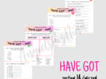 Have got - odmiana czasownika "mieć" - proste ćwiczenia dla początkujących - zestaw 14 ćwiczeń - karta pracy - A2