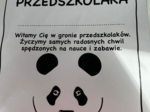 Dyplom pasowania na przedszkolaka - Panda