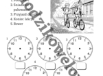 Czas i zegar- czytanie ze zrozumieniem, uzupełnianie
